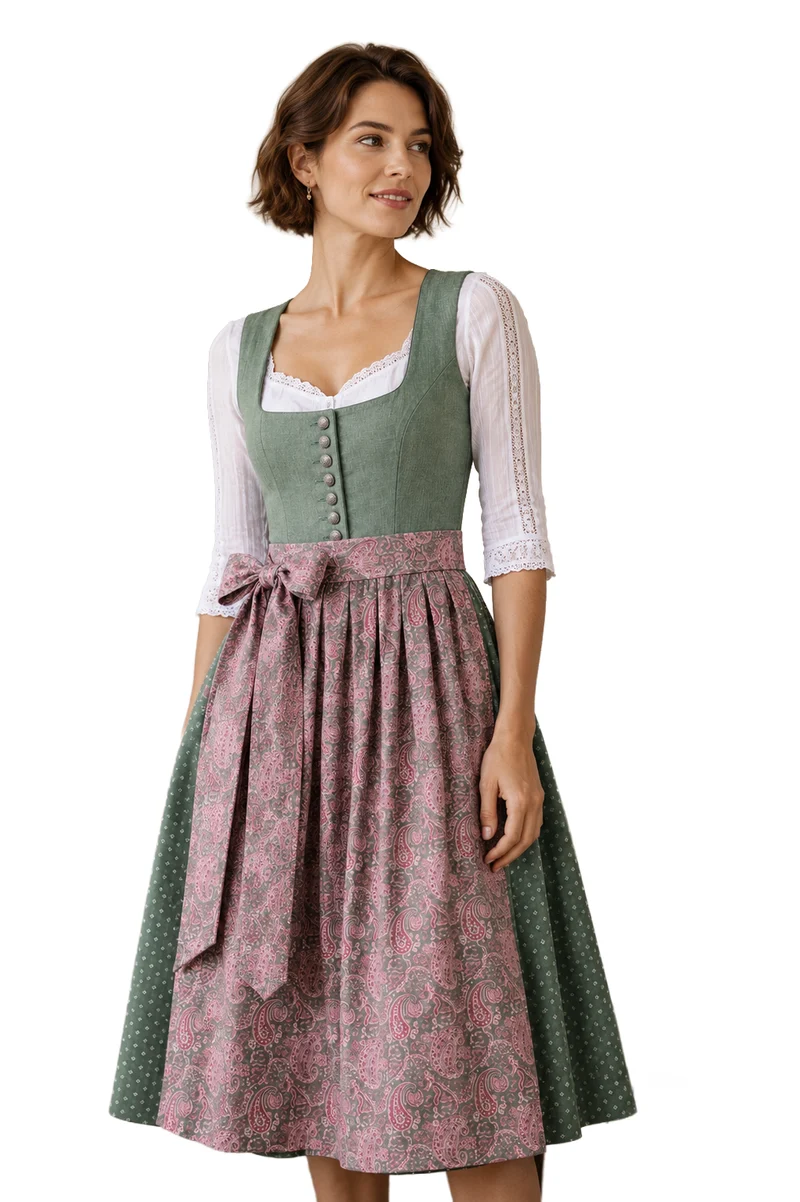 Klassisches Dirndl mit Leinenoberteil