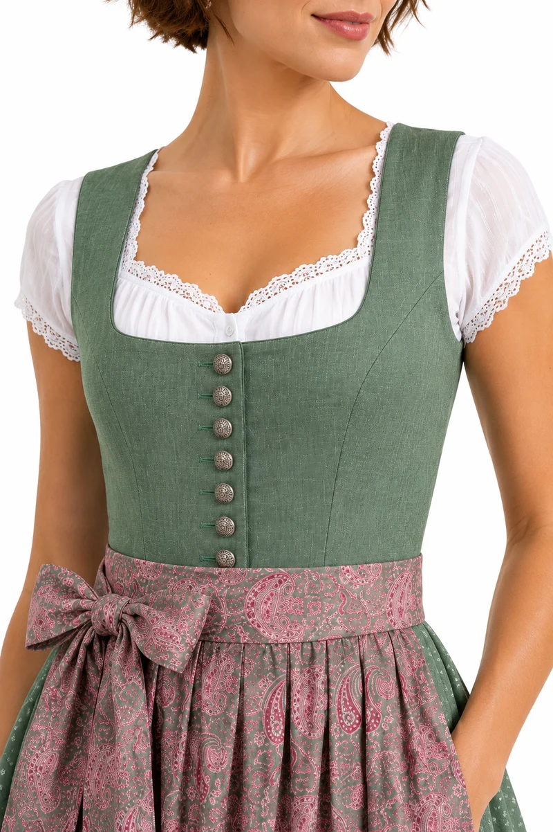 Klassisches Dirndl mit Leinenoberteil