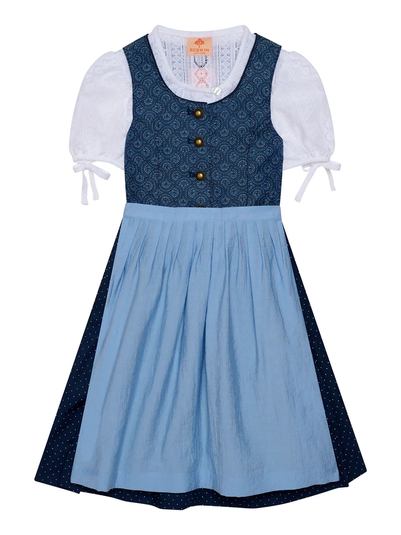 Kinderdirndl mit Jaquard-Oberteil inkl. Bluse