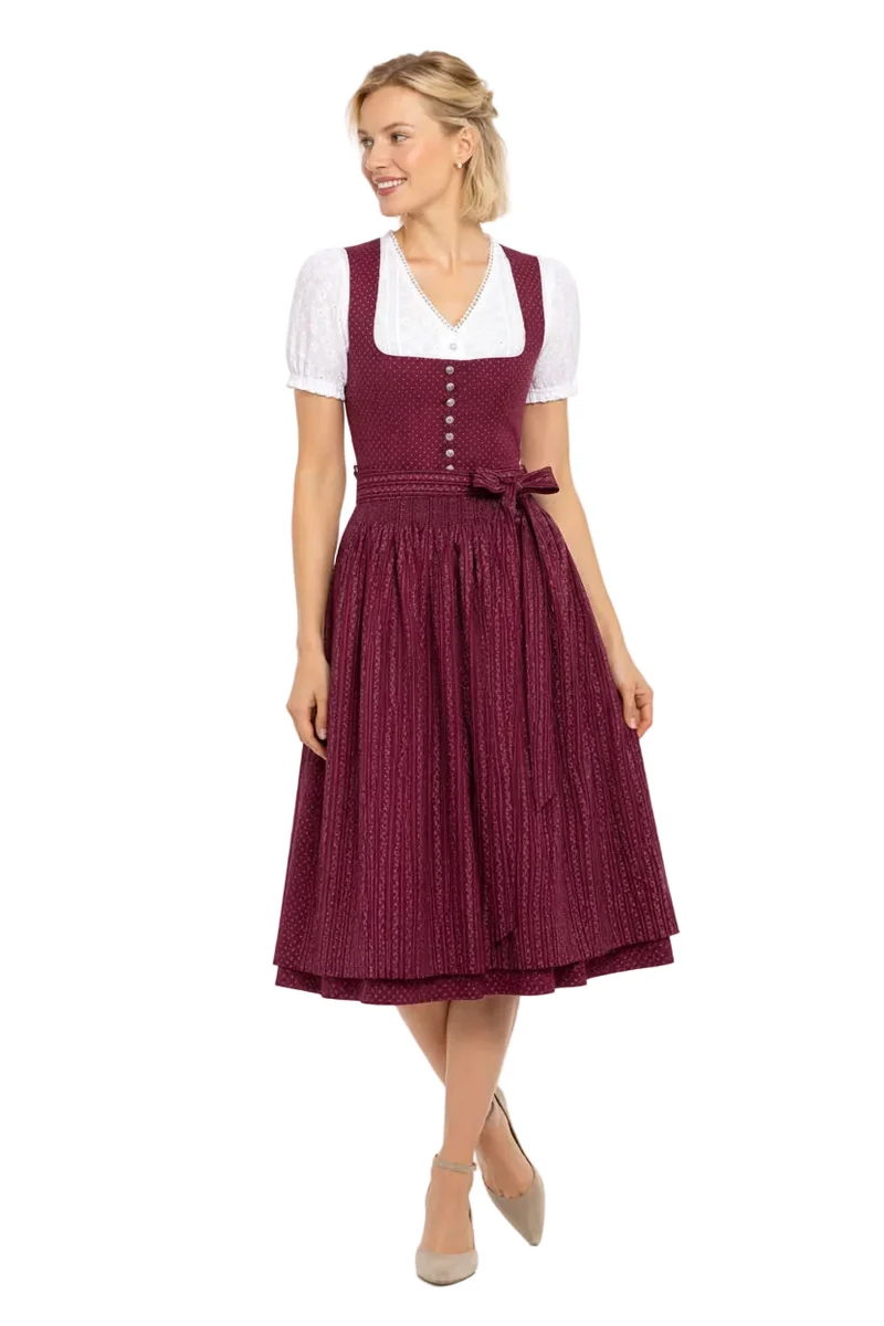 Dirndlbluse mit Streifenstickerei
