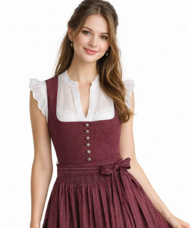 Spitzen-Dirndlbluse mit Flügelarm