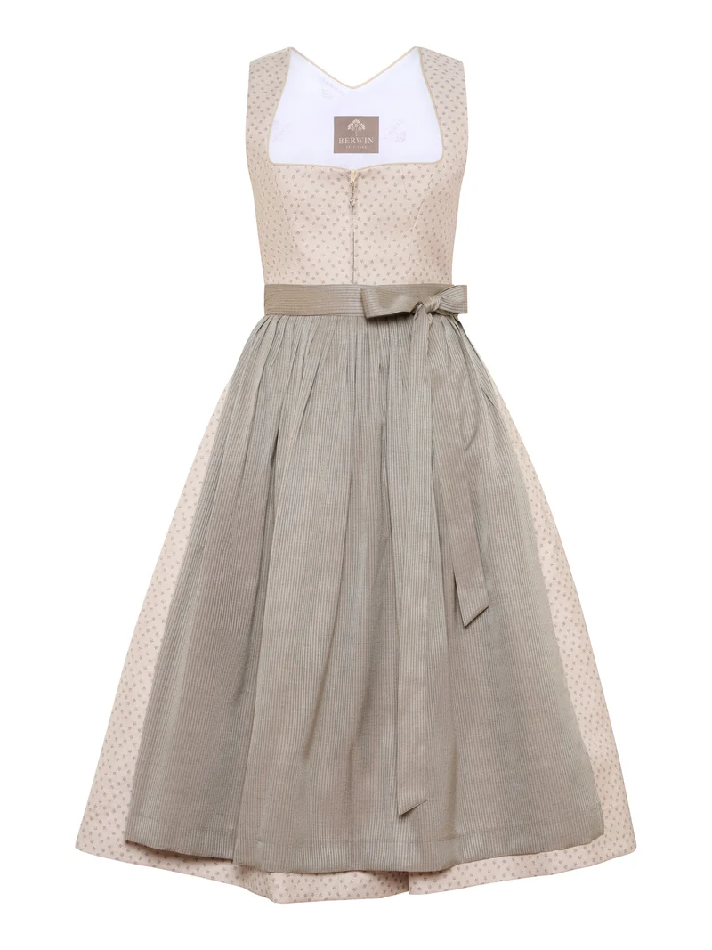 Dirndl aus Jacquardstoff mit Streifenschürze