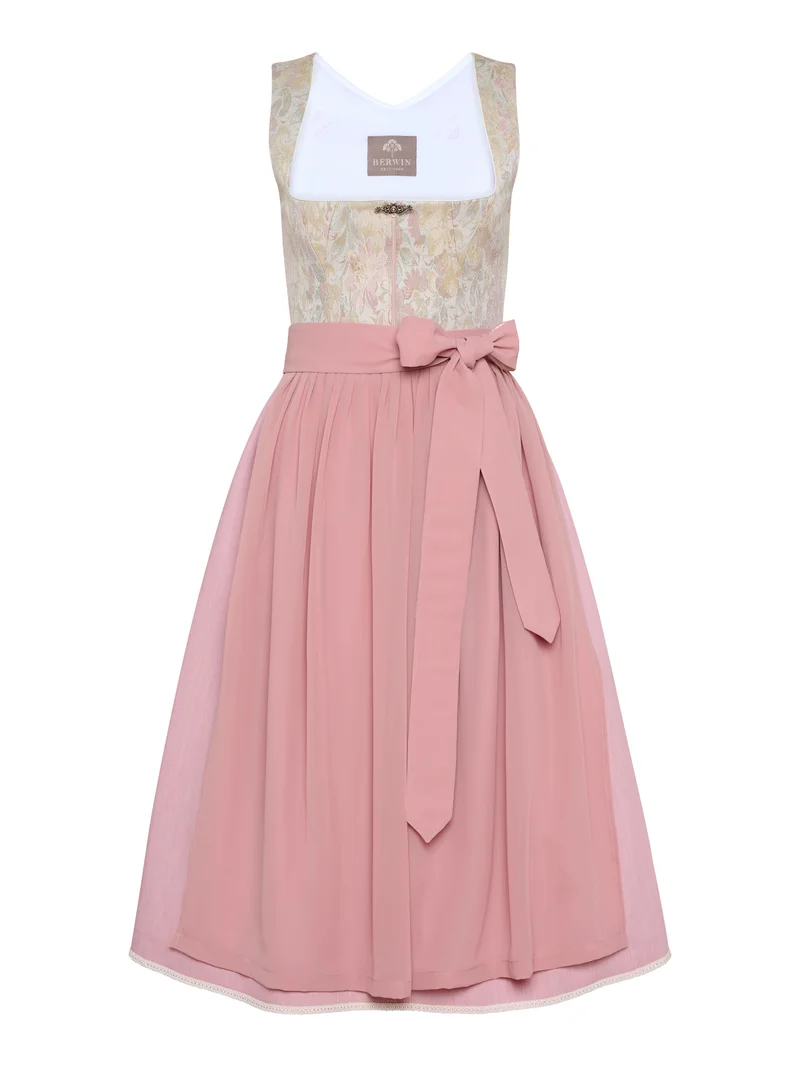 Dirndl aus Jacquard mit edler Organzaschürze