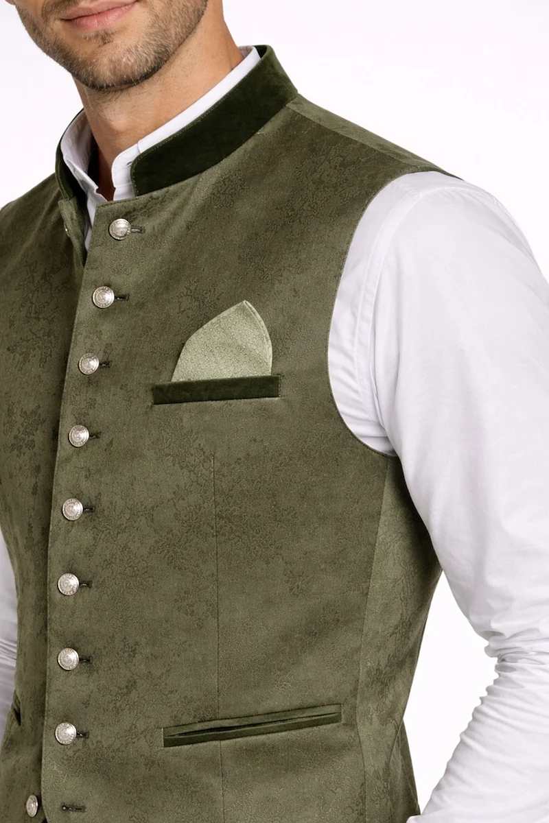 Herrenweste aus Jacquard mit Streifen-Rücken