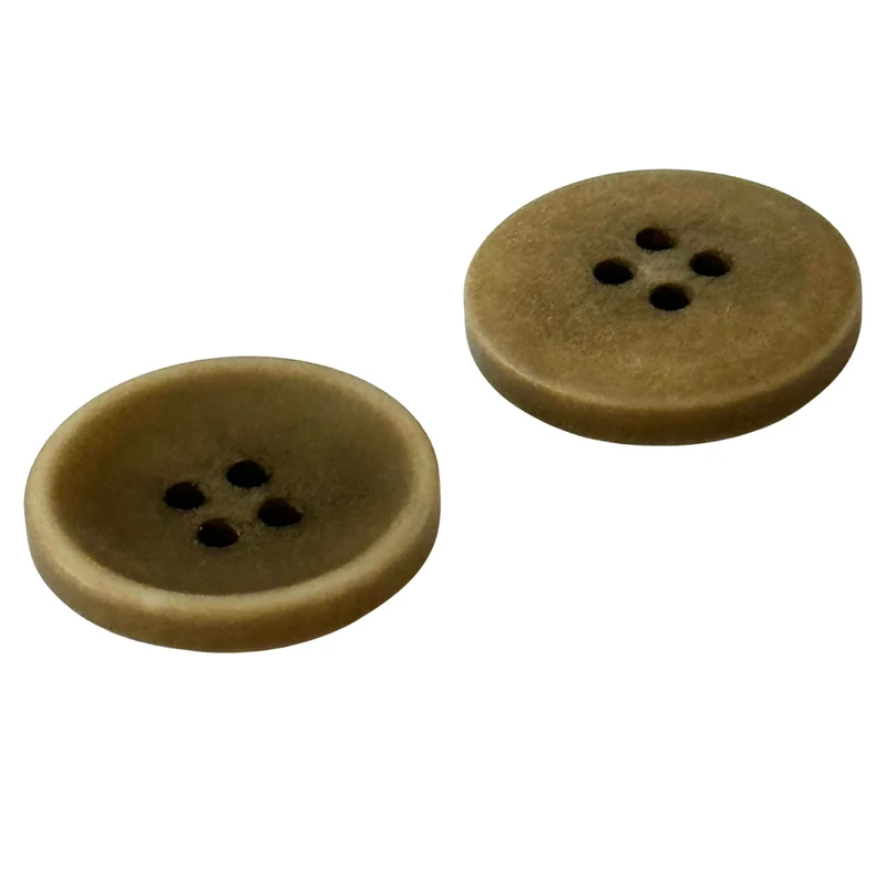 Steinnuss 4-Loch Knopf Khaki matt used STN-22