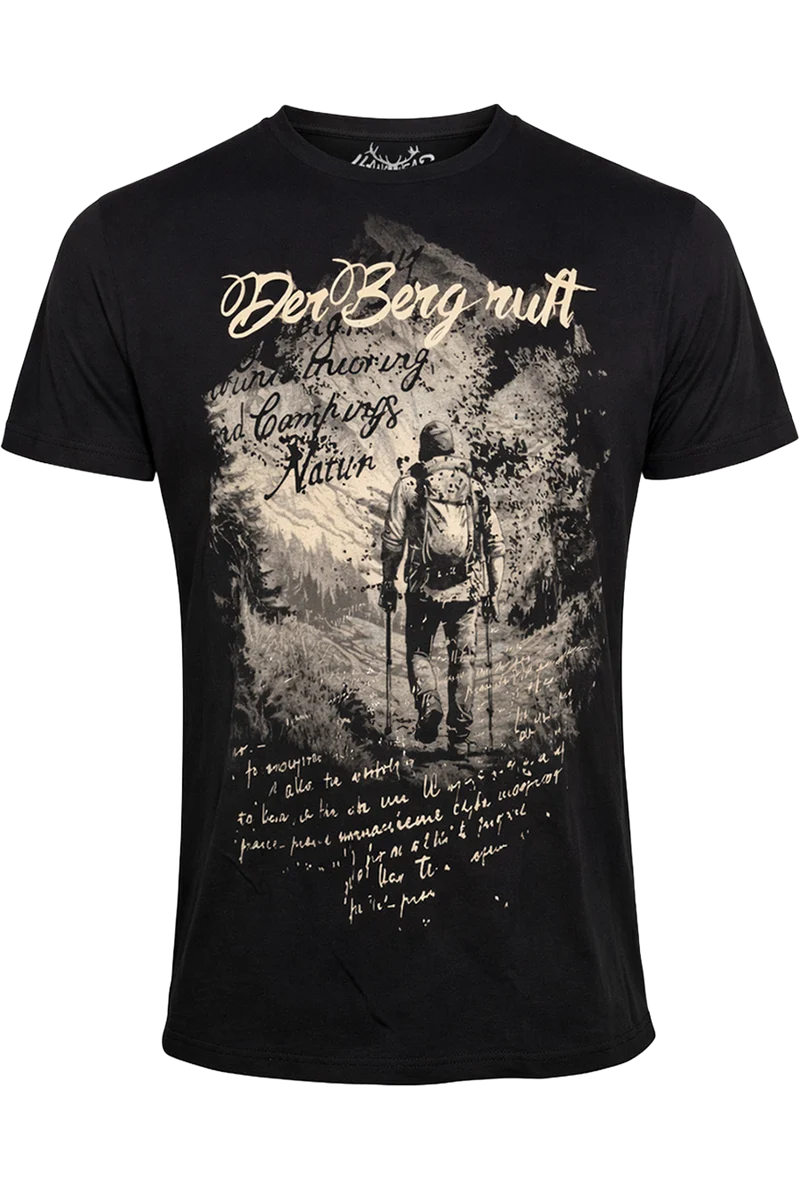 Herren T-Shirt mit Wanderer 'Der Berg ruft'
