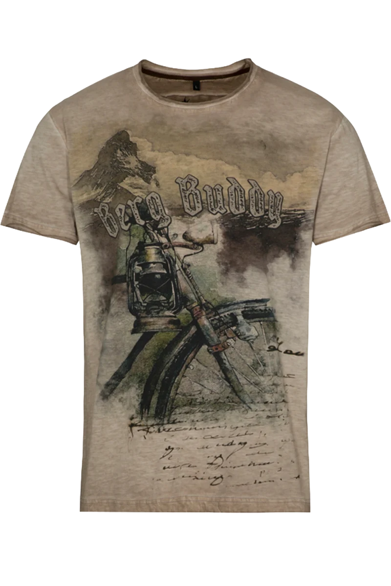 Herren T-Shirt mit Berg- und Fahrradmotiv 'Berg Buddy'