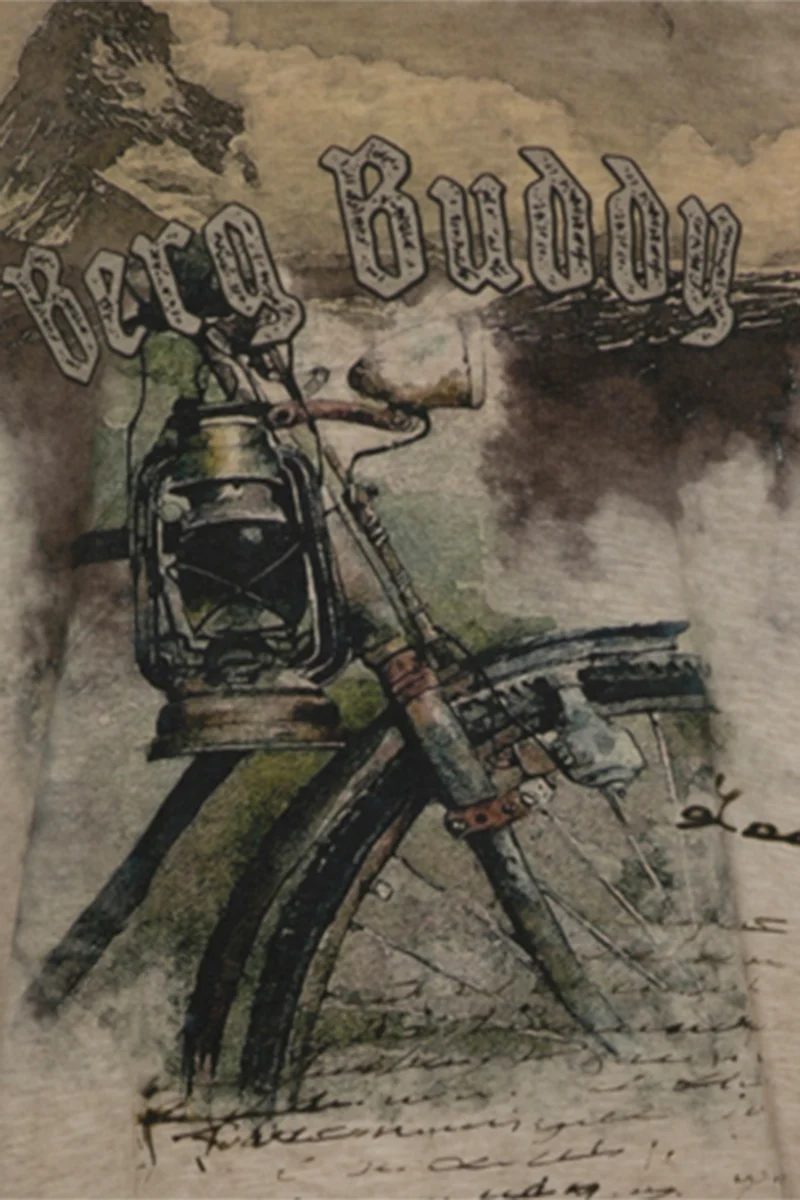 Herren T-Shirt mit Berg- und Fahrradmotiv 'Berg Buddy'