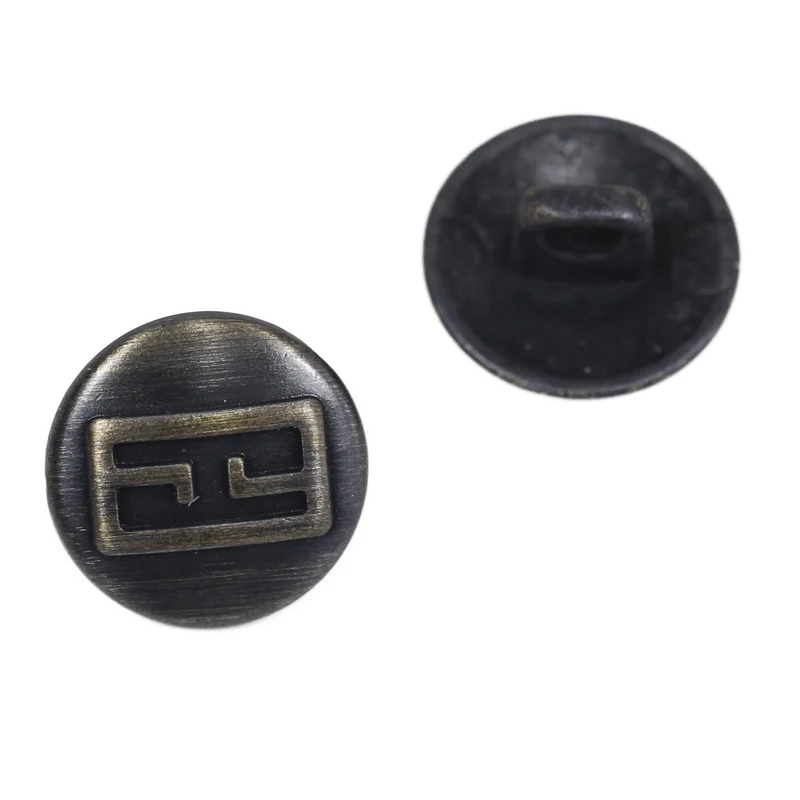 Metallknopf Muster Silber-Grau – Öse MK-278AS