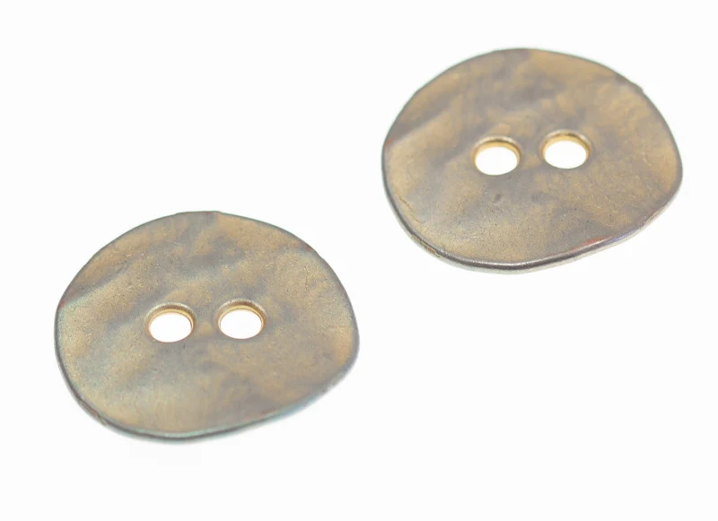 Metallknopf flach Patina Gold – Trachtenknopf MK-3