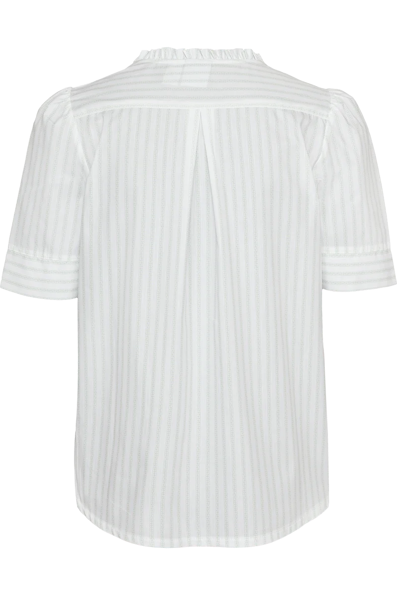 Damen Baumwollbluse mit Rüschenkragen