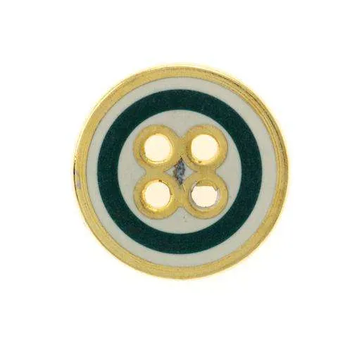 Metallknopf Gold-Weiß-Grün – 2-Loch MK-366G