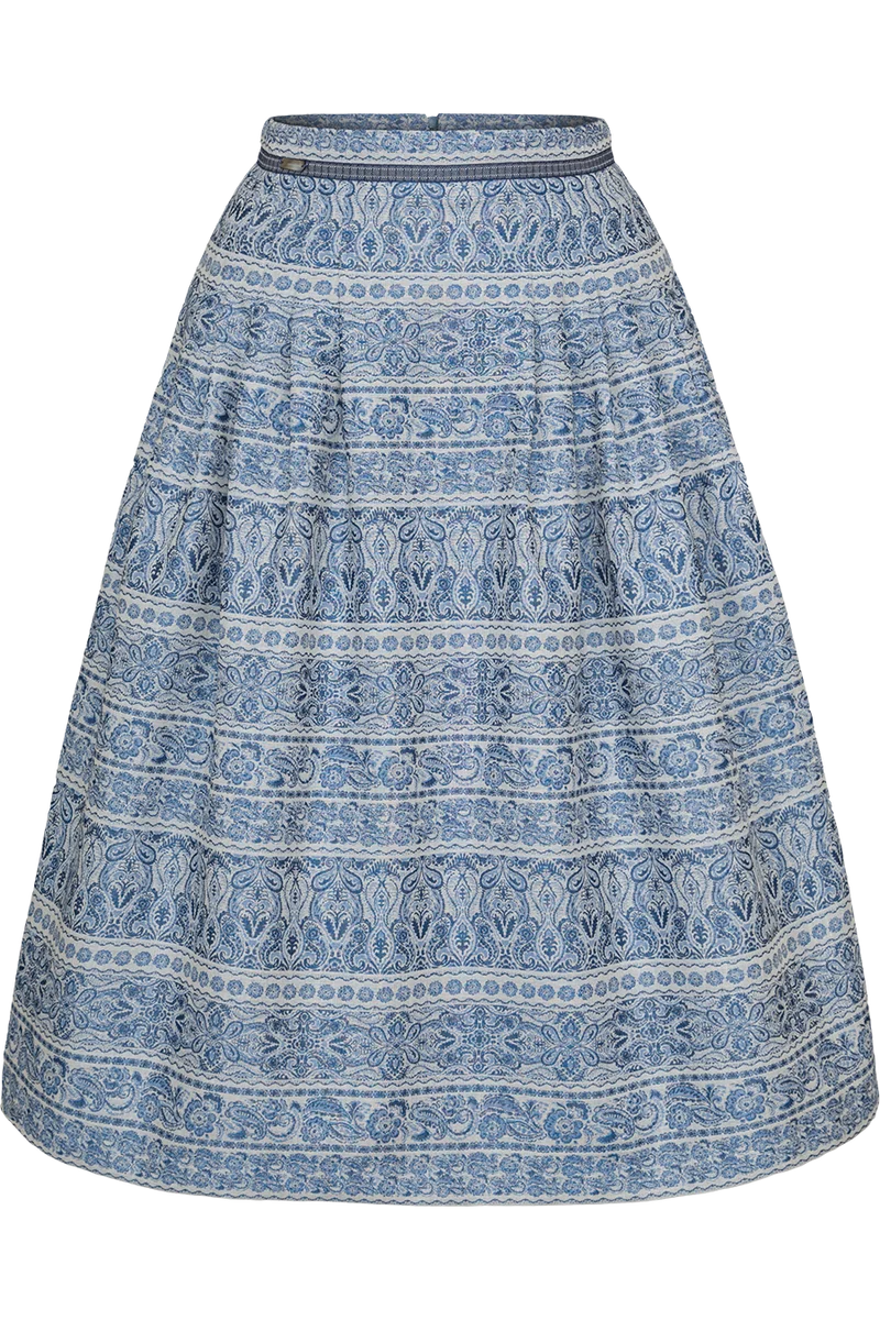 Baumwollrock mit gestreiftem Paisleymuster