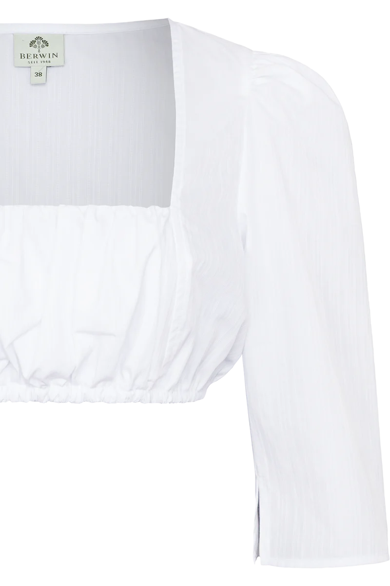 Dirndlbluse mit eckigem Ausschnitt