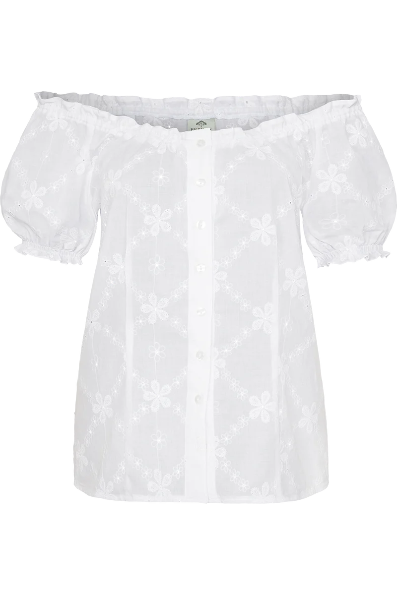 Damen Bluse Tracht mit Carmenausschnitt