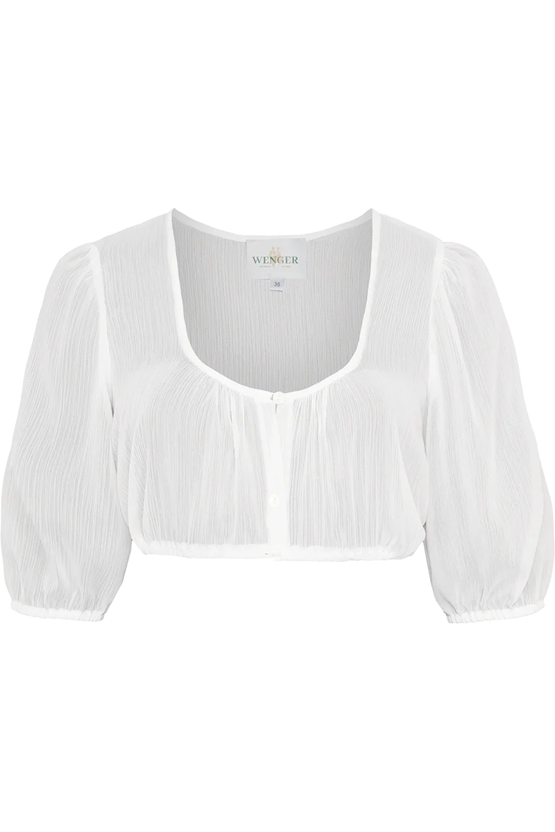 Dirndlbluse leicht transparent mit Streifen-Struktur