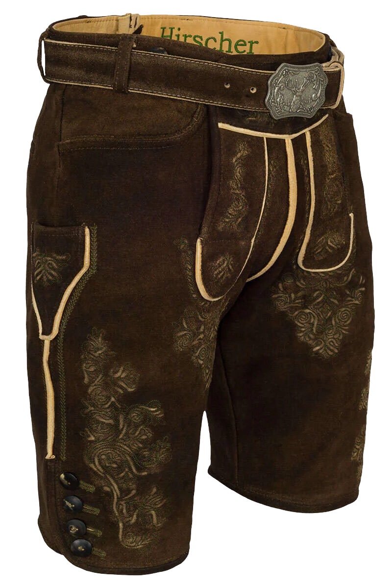 Herren Hirschlederhose kurz bestickt