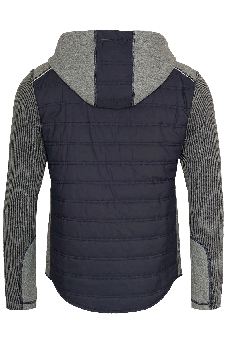Alpine Herren Steppjacke mit Strickärmeln und Kapuze