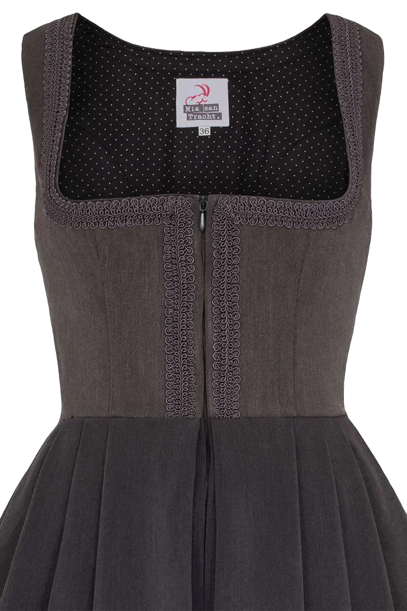 Dirndl Midi ohne Schürze - anthrazit