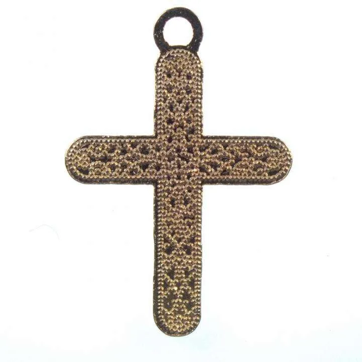 Schmuckanhänger Kreuz Gold glänzend – Metallanhänger AN-21