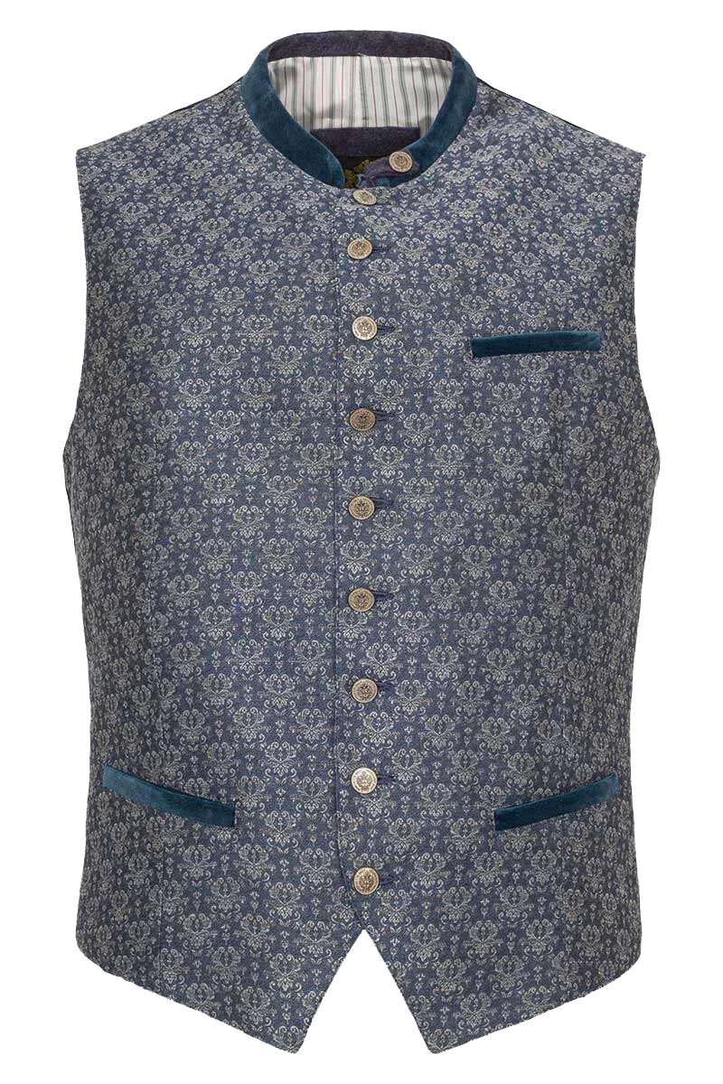 Trachten-Weste gemustert Slim Fit