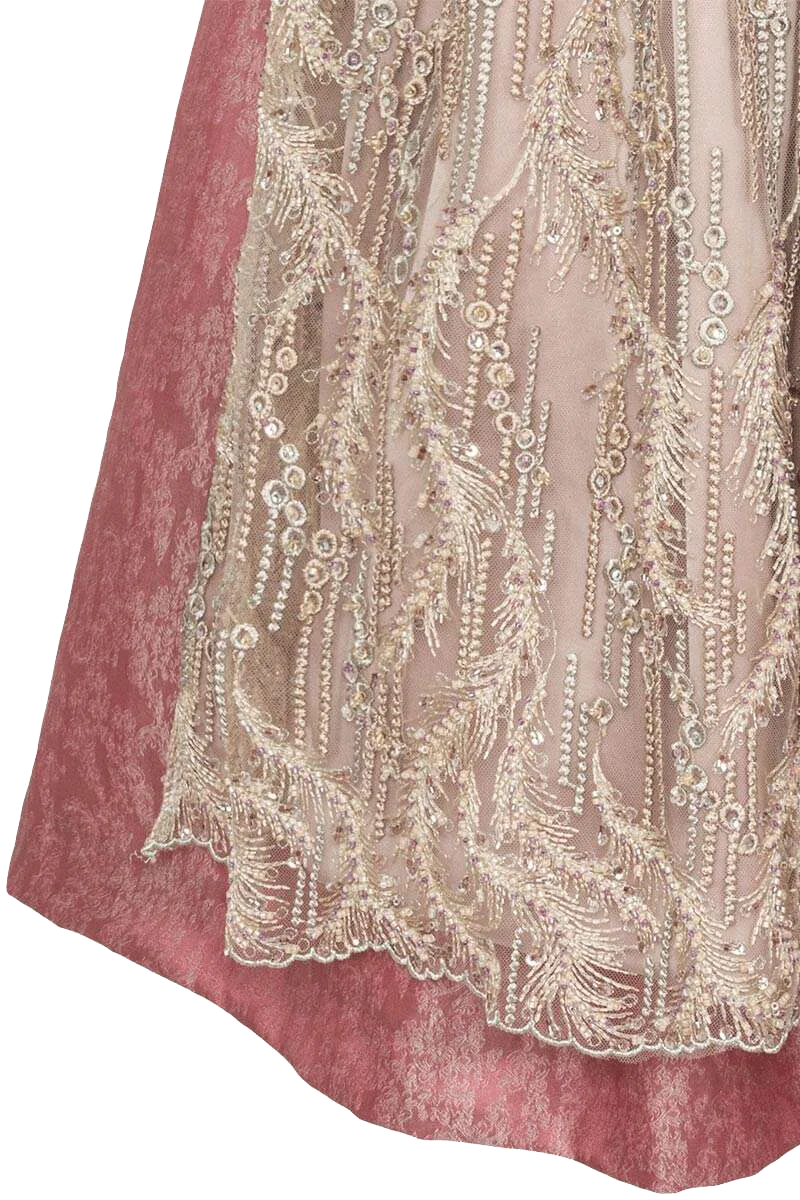 Midi-Dirndl mit Spitzenschürze
