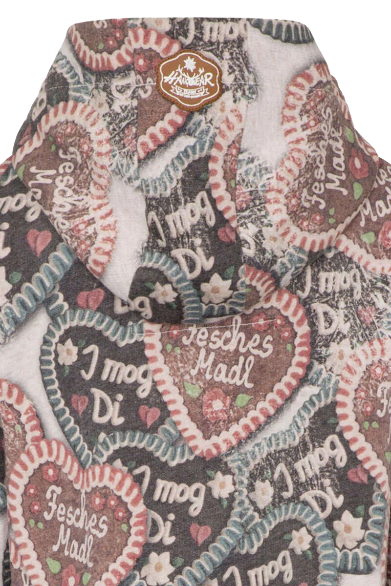 Kinder Kapuzen-Hoodie mit Lebkuchenherzen