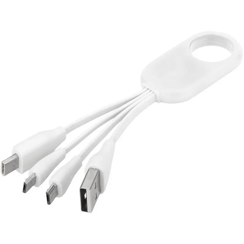 Troup 4-in-1 Ladekabel mit Typ-C Spitze - Vielseitig, Weiß