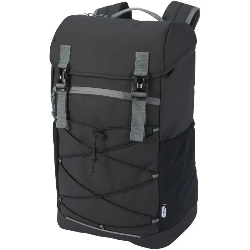 Aqua 15,6 GRS Recycelter Wasserabweisender Laptop-Rucksack 23L – Schwarz, Nachhaltig und Praktisch