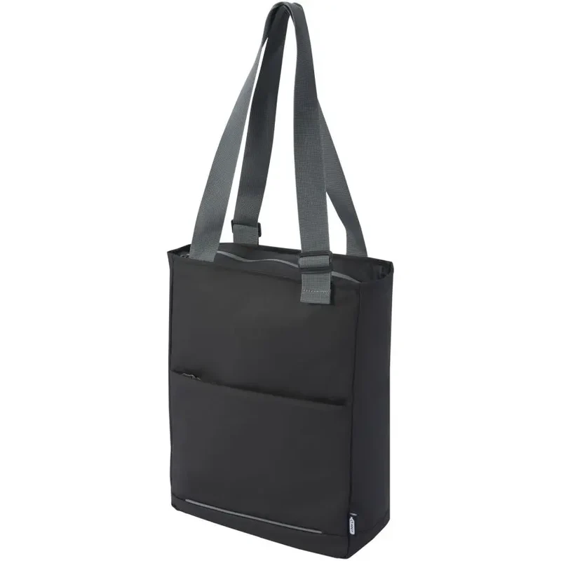 Entdecken Sie die Aqua wasserabweisende 14 Laptop-Tragetasche aus GRS Recyclingmaterial - schwarz