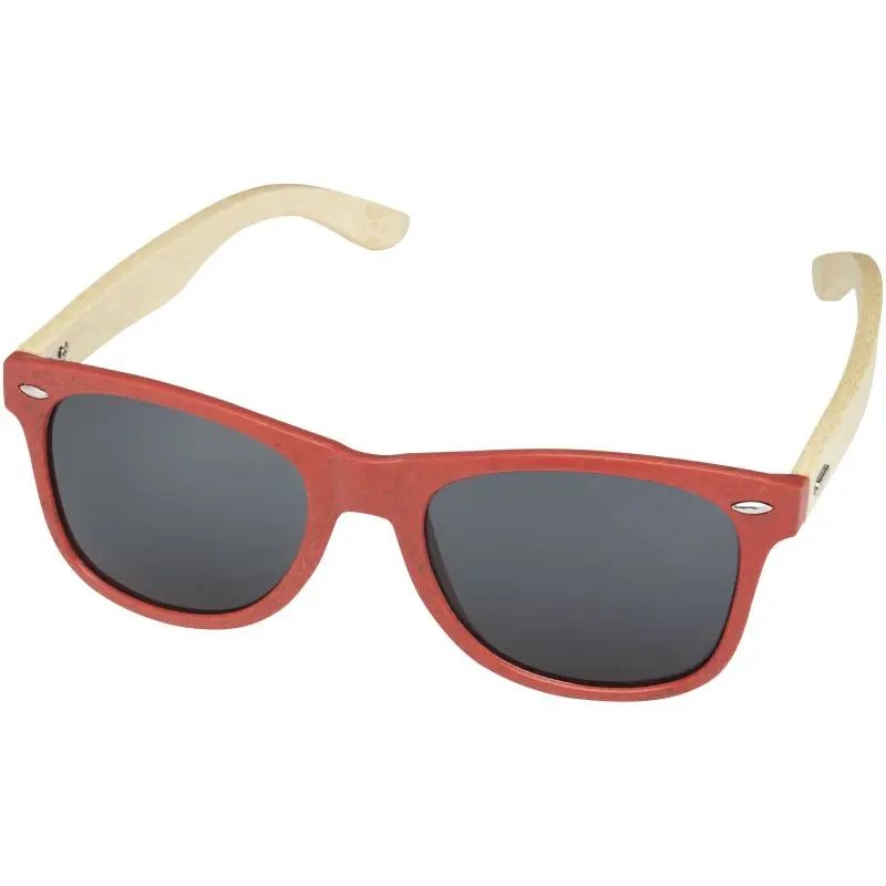 Sun Ray Bambus Sonnenbrille in Rot - Ökologisch & Trendig