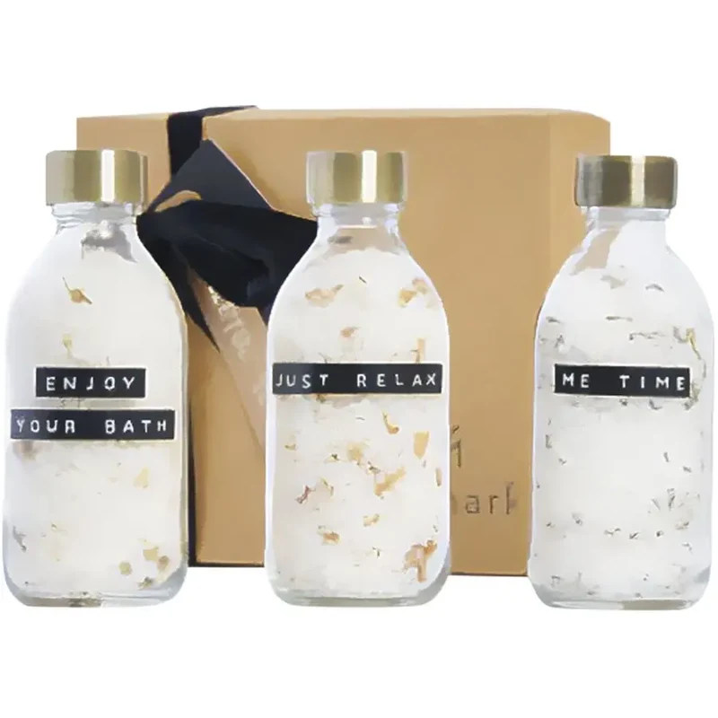 Wellmark Just Relax 3-teiliges Badesalz-Set, 200 ml - Kristallklar
