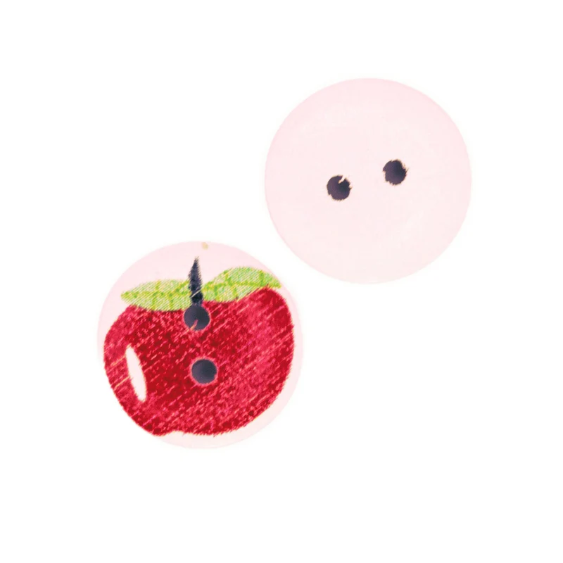 Kinderknopf Apfel Rot 15 mm – Holzknopf KK-18-Apfel