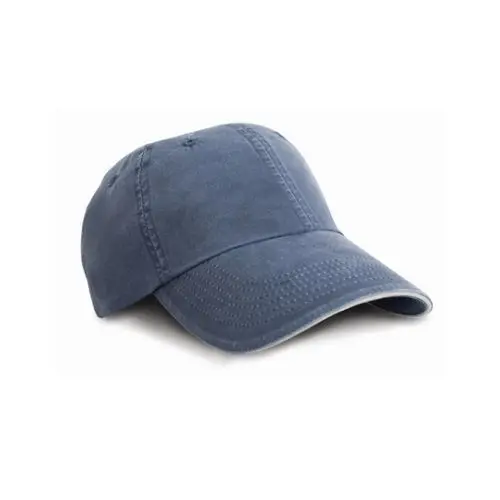 Washed Fine Line Cotton Cap With Sandwich Peak - Gewaschene Baumwollcap mit Kontrast-Visier
