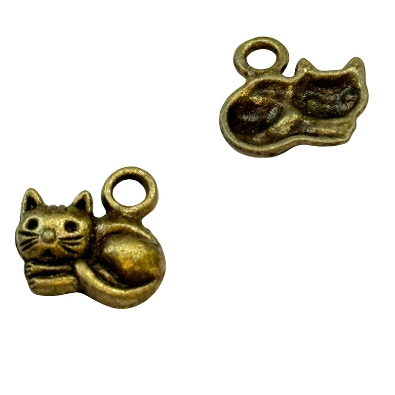 Katzen Anhänger Altgoldfarben – Messinganhänger AN-29