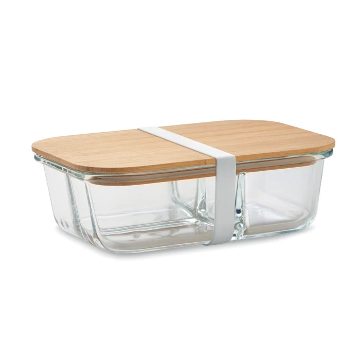 Lunchbox aus Glas mit Bambusdeckel