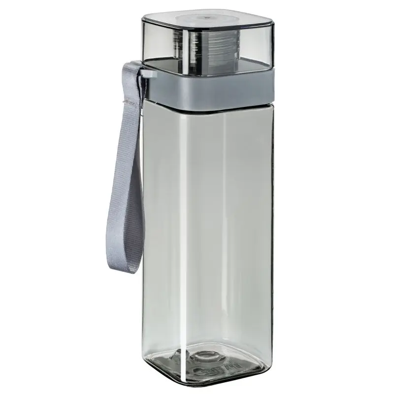 LYON Trinkflasche, 650 ml, Transparent mit Grau, Modern & Vielseitig