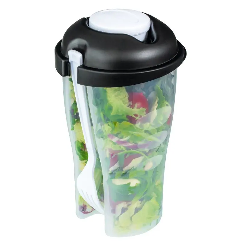 REFLECTS-TOPINABEE Salatbecher, Transparent mit Weiß-Schwarz, 750ml