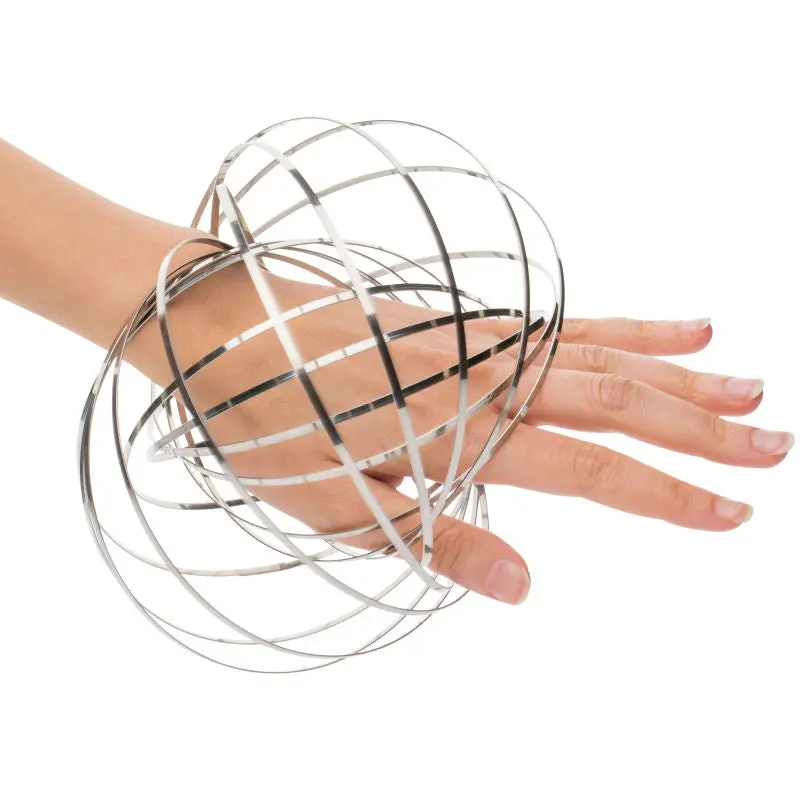 Kinetic Spring Toy REFLECTS-FLOWRING in Silber – Faszinierendes Geschicklichkeitsspielzeug