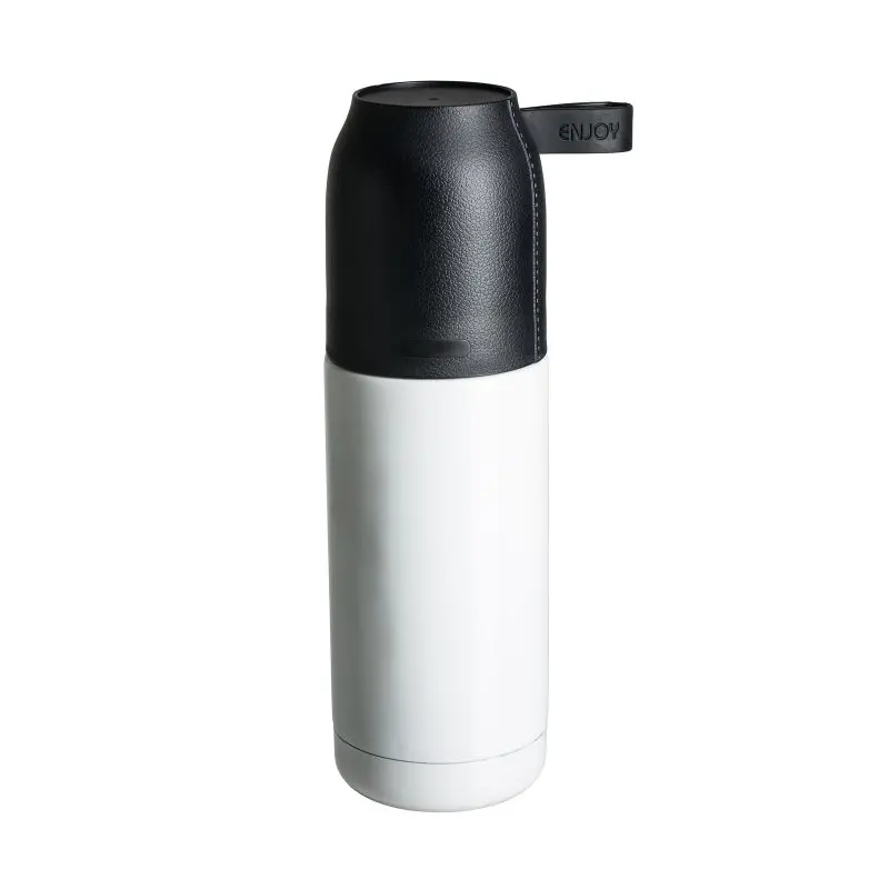 Thermotrinkflasche OSORNO – Schwarz-Weiß, vielseitige Thermoflasche für unterwegs