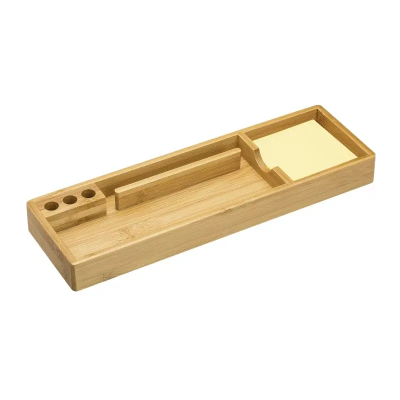 Hellbrauner RE98-VADODARA Desktop Organizer mit Haftnotizen – Büroaufbewahrung