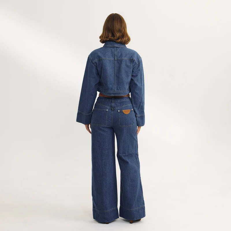 Oversize-Denimjacke - Blau
