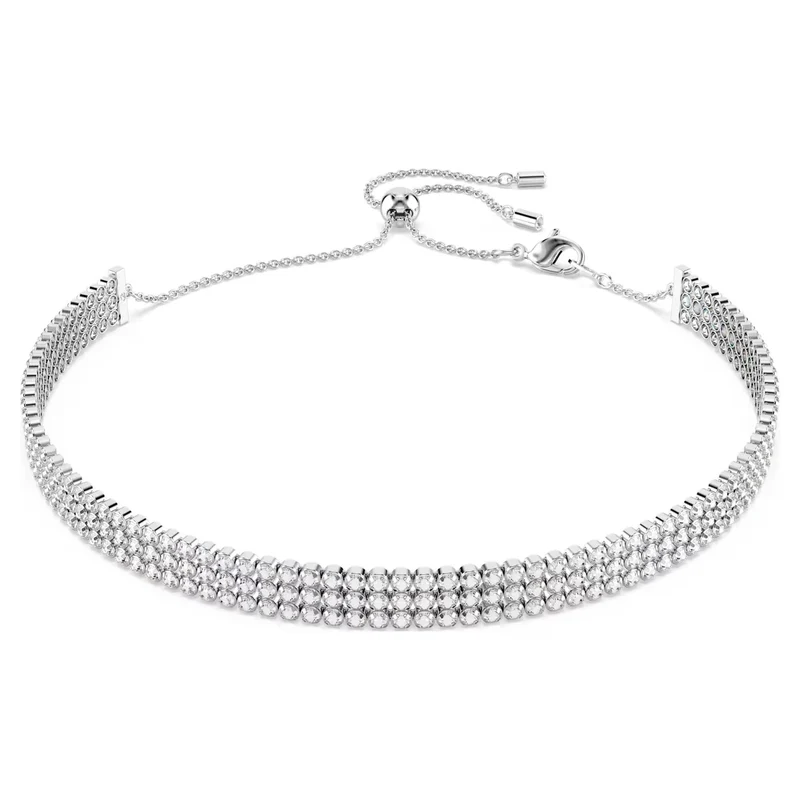 Swarovski Halskette Damen Matrix Tennis Choker Weiß rhodiniert 5685755