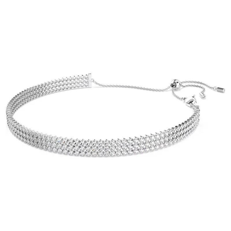 Swarovski Halskette Damen Matrix Tennis Choker Weiß rhodiniert 5685755