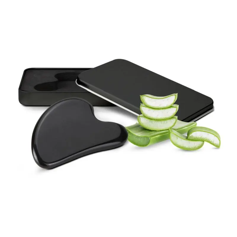 Schwarzer Obsidian Gua Sha Massagestein – Tiefenentspannung