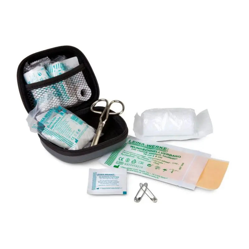 12-teiliges First Aid Kit in Grau – Effizient & Diskret für Notfälle