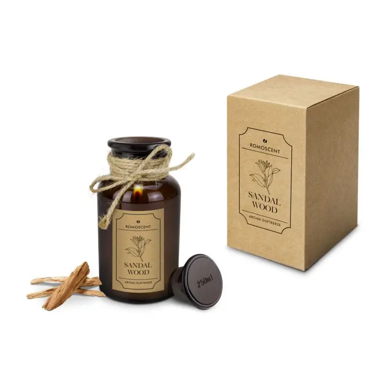 ROMOSCENT Aromakerze in Apothekerflasche – Vintage-Stil Duftkerze