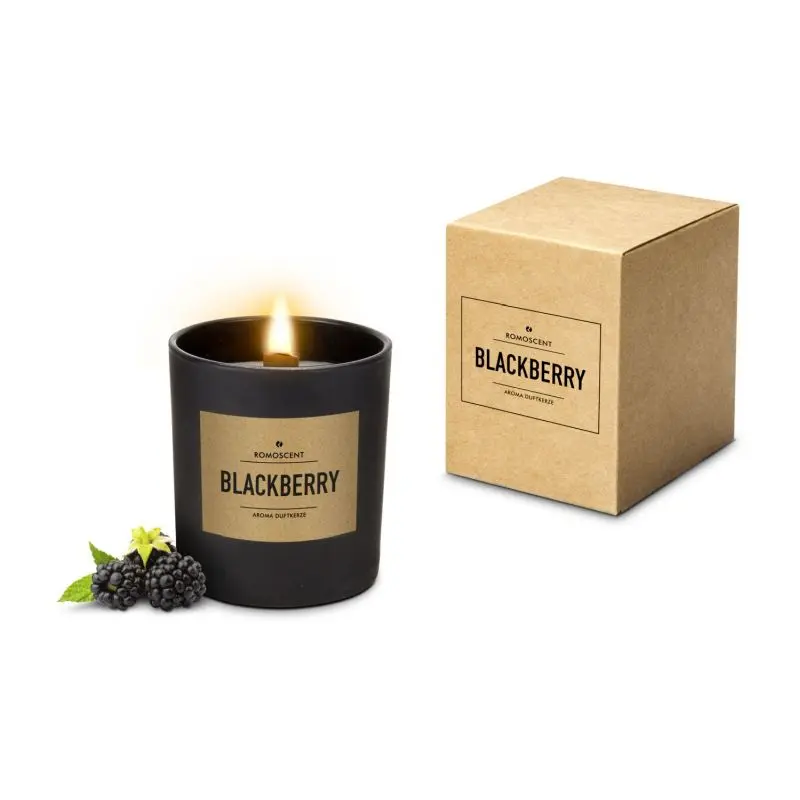 ROMOSCENT Premium Aromatherapie-Kerze, Schwarze Johannisbeere Duft, Entspannende Raumkerze