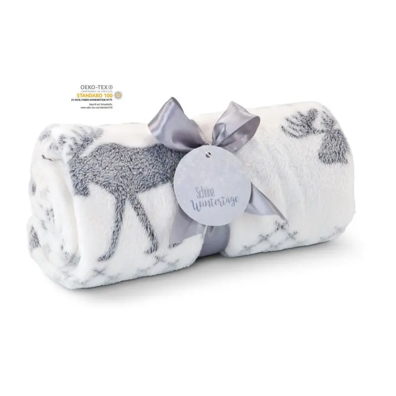 Mini Kuscheldecke Rudolph – 12 x 15 cm, Ultraleicht & Weiß