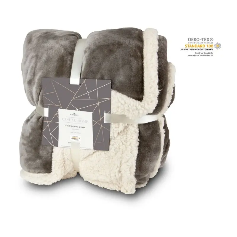 Sherpa Kuscheldecke - Beigefarbene Plüschdecke, 150x200 cm, 430 g/m² - ultra warm